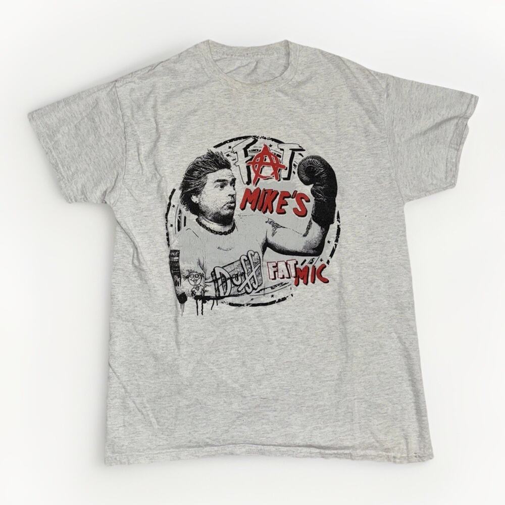 Vintage Fat Mike Punk Graphic T-Shirt Gray 19x25 Medium Grunge 90s Y2K